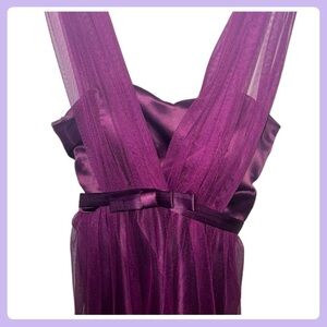 Wine Purple Floral Lace Dress